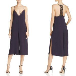French Connection Size 6 NEW Utility Blue Lacy Esther Crepe Strappy Jumpsuit